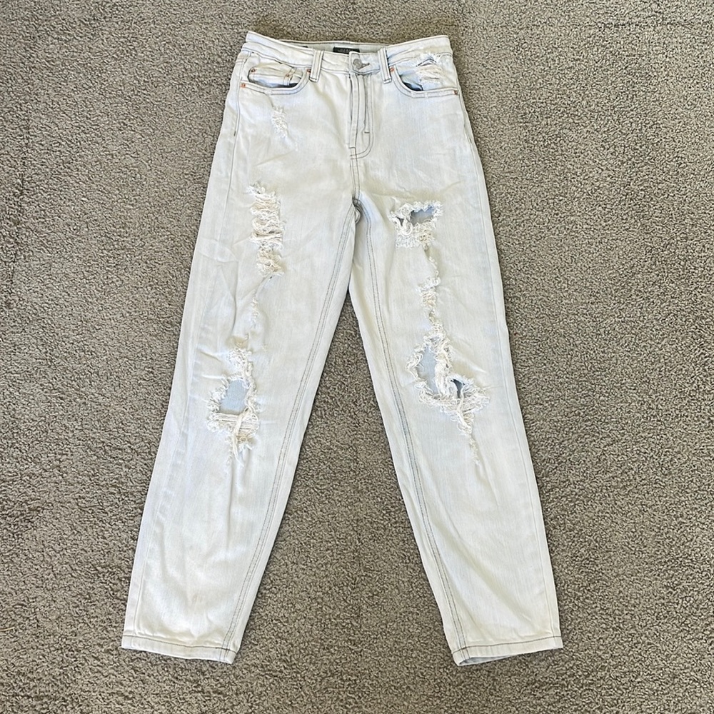 White Straight Wild Fable High Rise Ripped Jeans